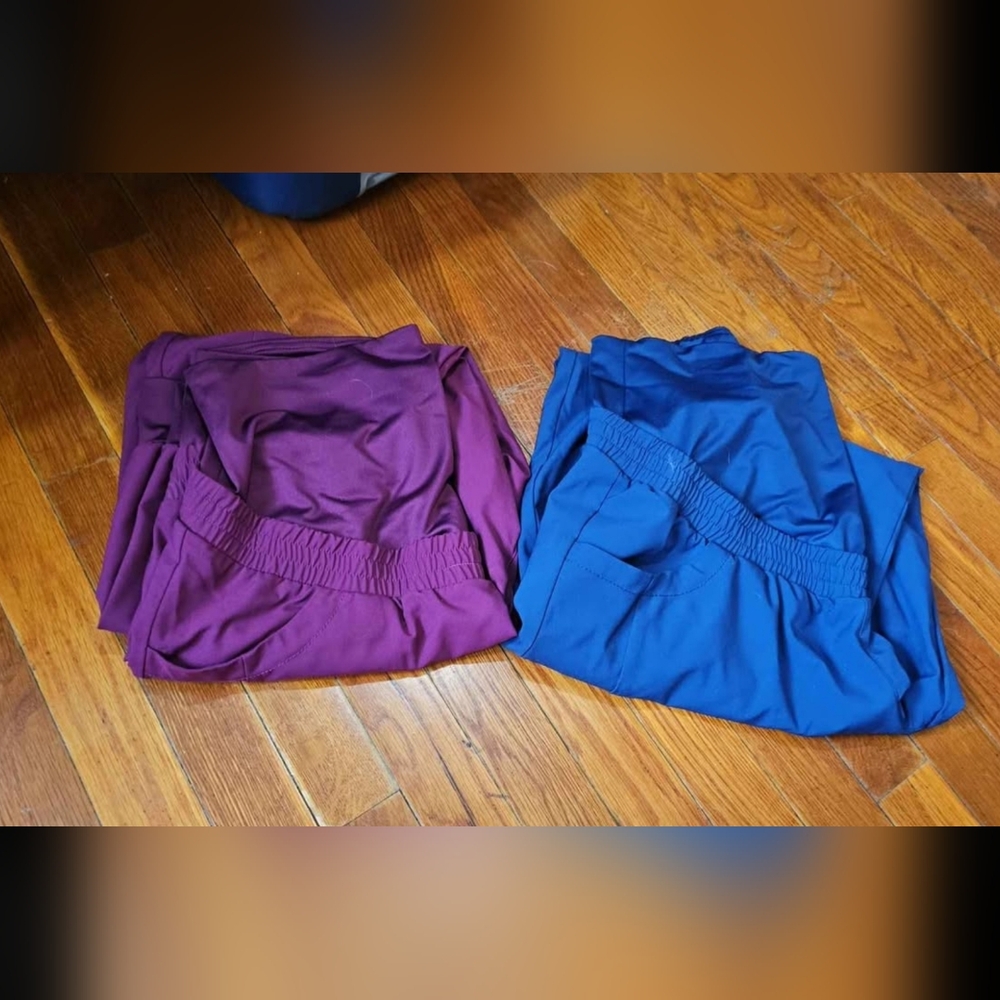 Purple and Blue Maternity Scrub Pants